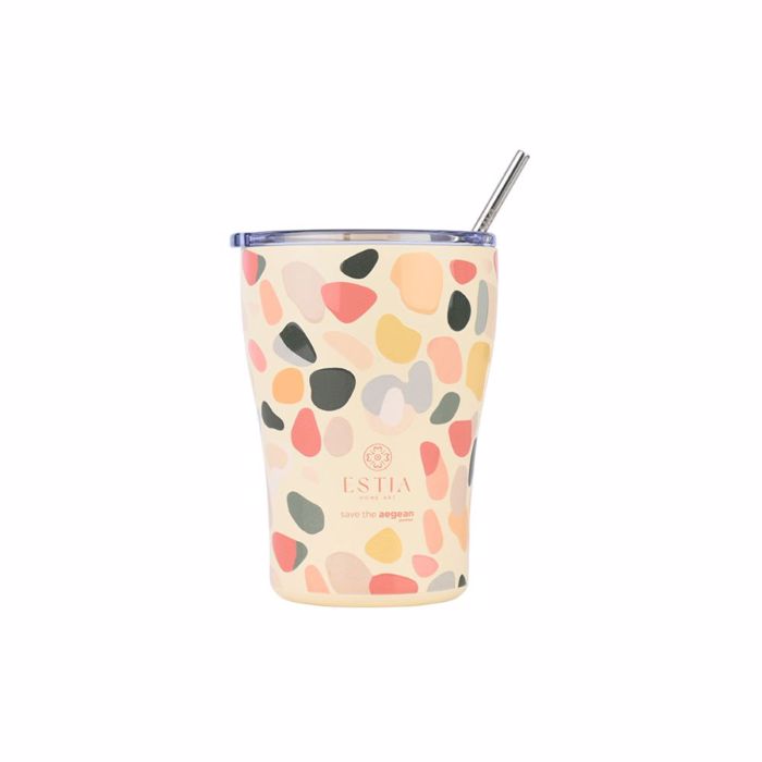 ThERMOS COFFEE MUG SAVE THE AEGEAN 350ml HUE PEBBLES