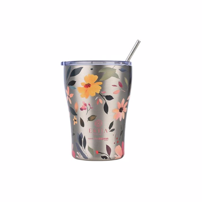 ThERMOS COFFEE MUG SAVE THE AEGEAN 350ml SILVER BOTANIC
