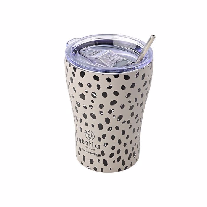 ThERMOS COFFEE MUG SAVE THE AEGEAN 350ml LEOPARD TAUPE