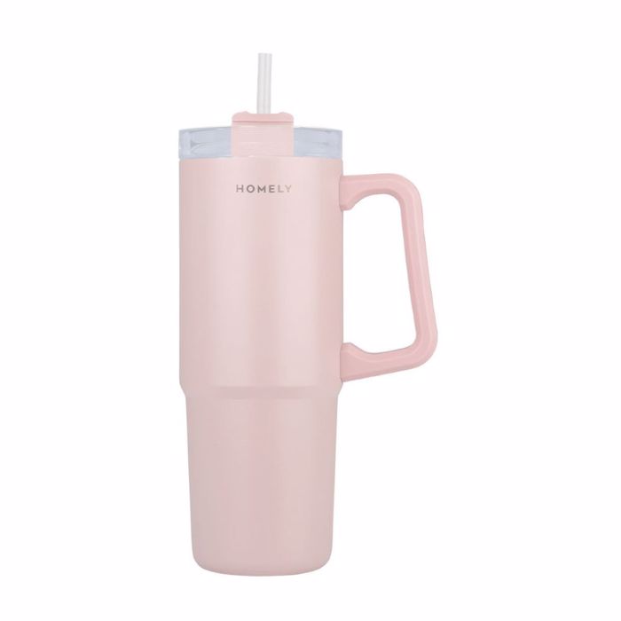 ThERMOS STRAW TUMBLER HOMELY 900ml ROSE QUARTZ