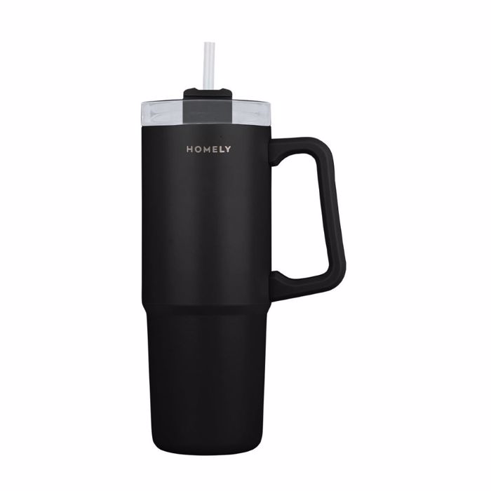 ThERMOS STRAW TUMBLER HOMELY 900ml MIDNIGHT BLACK